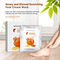 5 pares de MONDSUB miel y almendras Nutritivo pie Máscaras - Máscara hidratante del pie del bebé para la piel seca para…